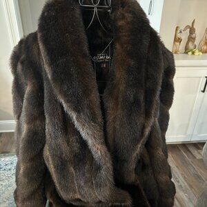 Brown Faux Fur  Long Coat